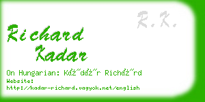 richard kadar business card